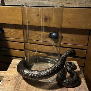 West Elm Spooky 🐍 Snake Hurricane Candle Holder BNIB SO COOL